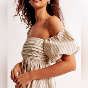 Striped Off-Shoulder Dress Abercrombie S